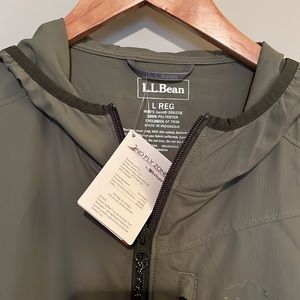 NWT LLBean Men's No Fly Zone Jacket Olive Green, Size Large UPF50+ Insect Repel
